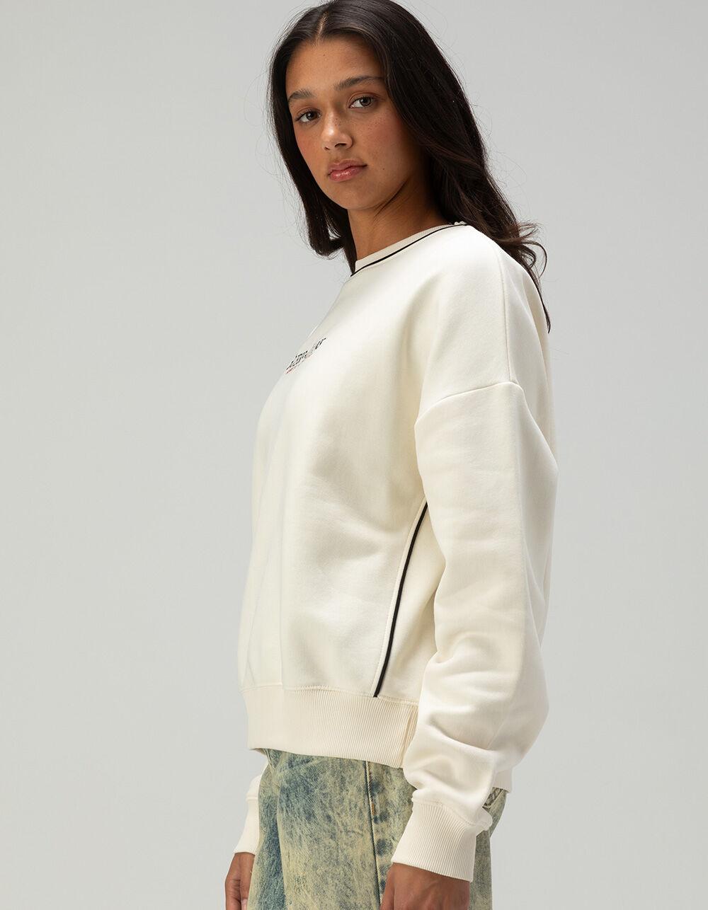 GUESS Womens Oversized Crewneck Sweatshirt - OFF WHITE Product Image
