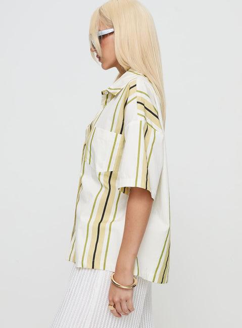 Karyn Top White / Yellow Stripe Product Image