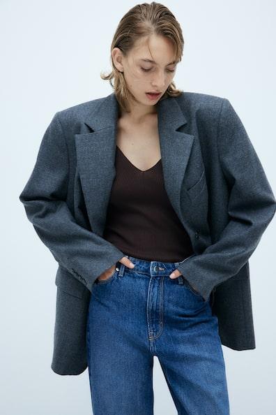 Rib-Knit V-neck Top Product Image