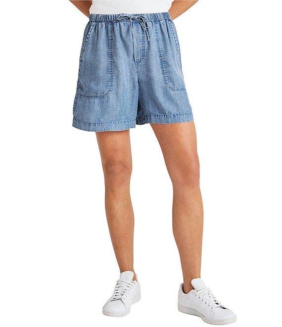 Splendid Angie Indigo Drawstring Shorts Product Image