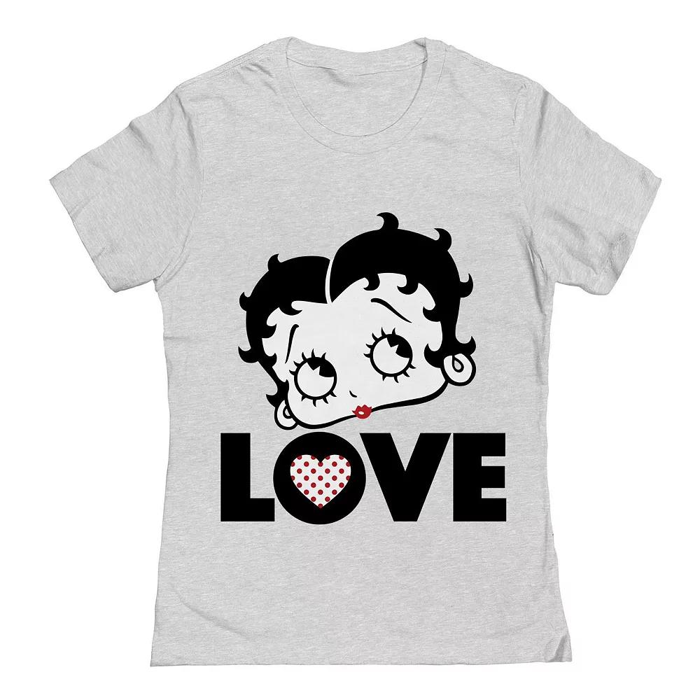 Junior's Betty Boop Love Face Polka Heart Valentine's Day Graphic Tee, Women's,  Product Image