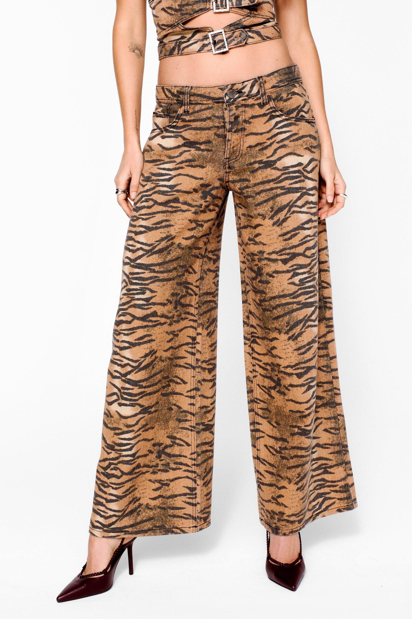 Tiger Print Straight Leg Jean Product Image
