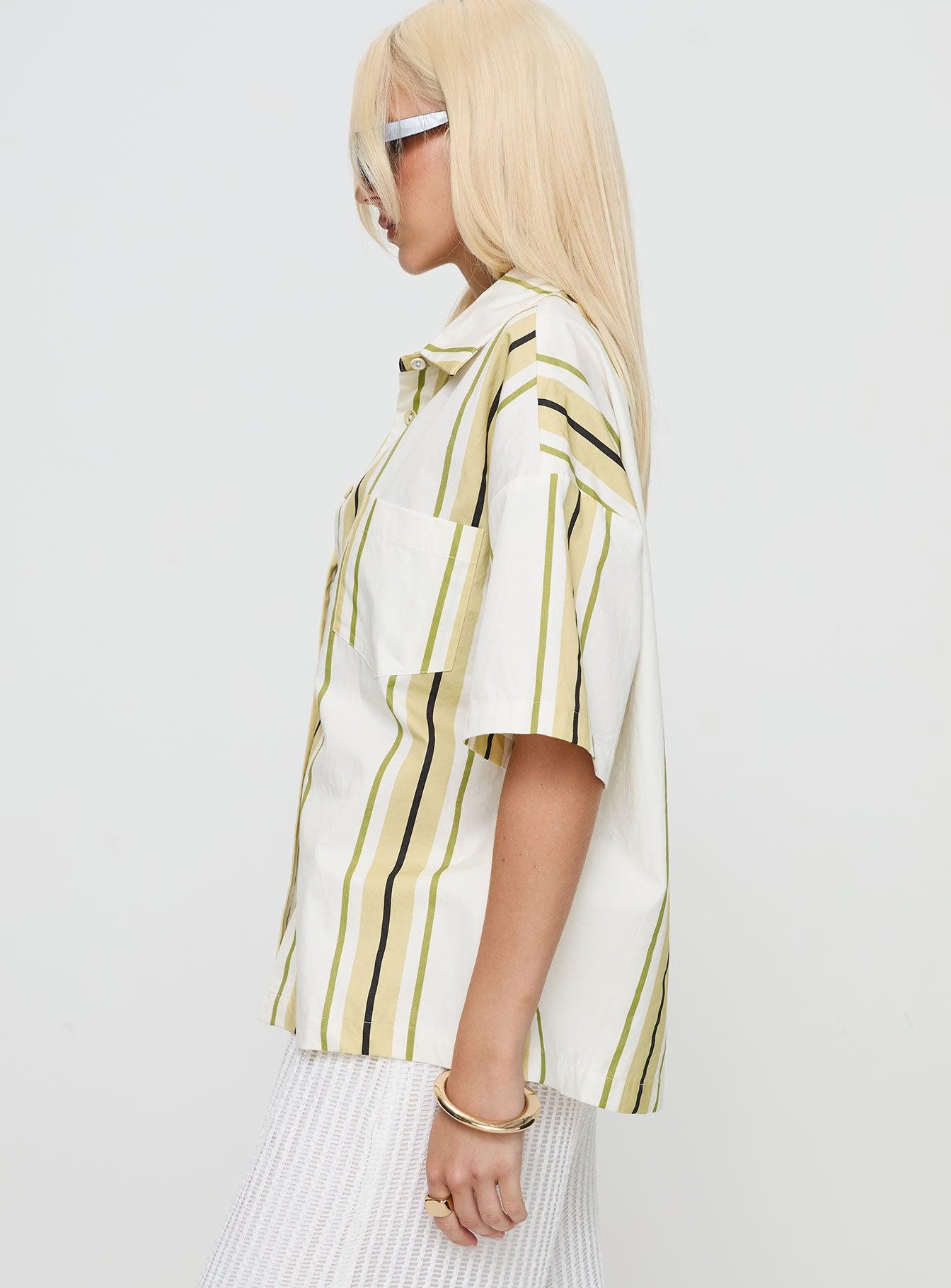 Karyn Top White / Yellow Stripe Product Image