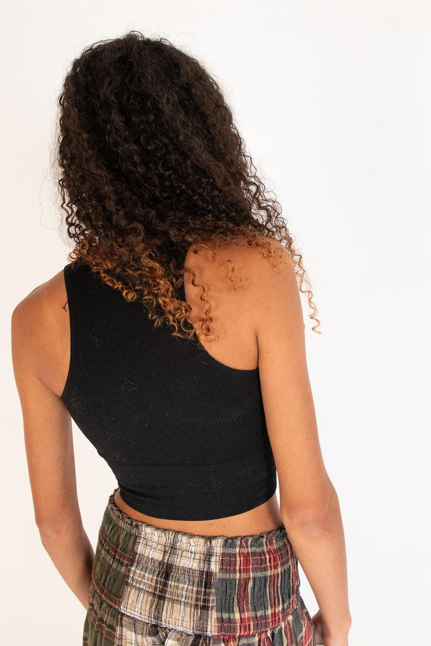 Pearl Detail Deep V Crop Tank Product Image