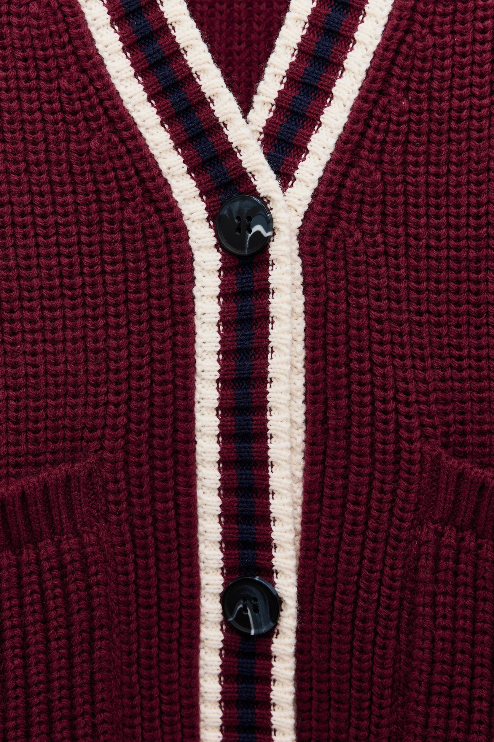 KNIT JACKET WITH PIPING Product Image