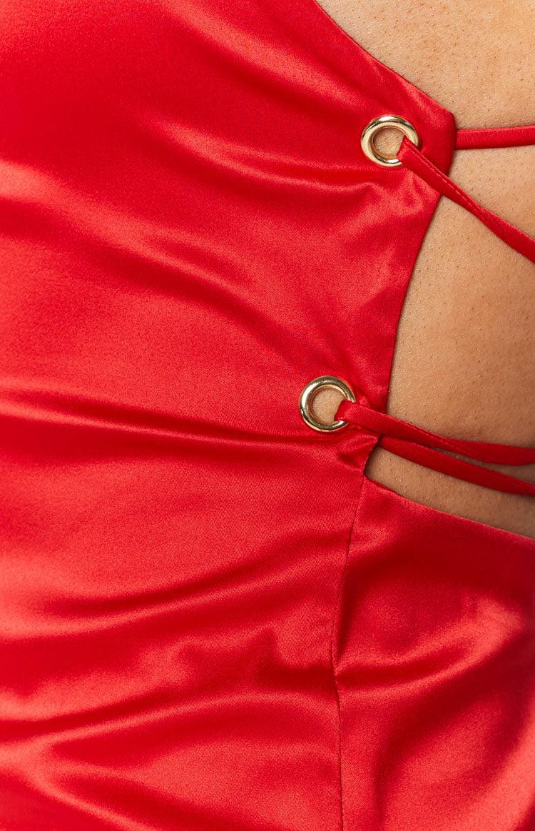 Manhattan Slip Formal Dress Cherry Product Image