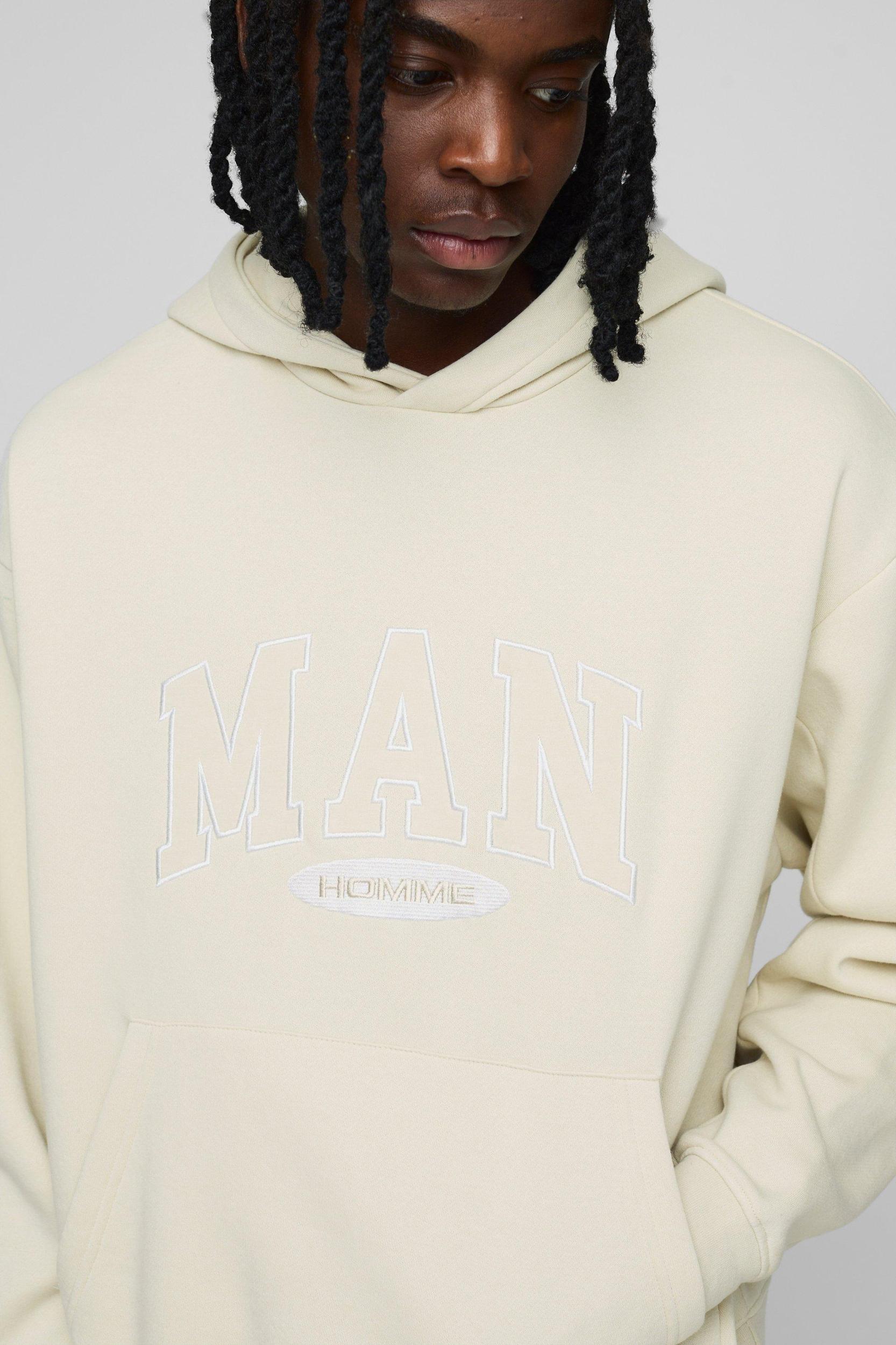 Oversized Boxy Man Hooded Short Tracksuit | boohooMAN USA Product Image