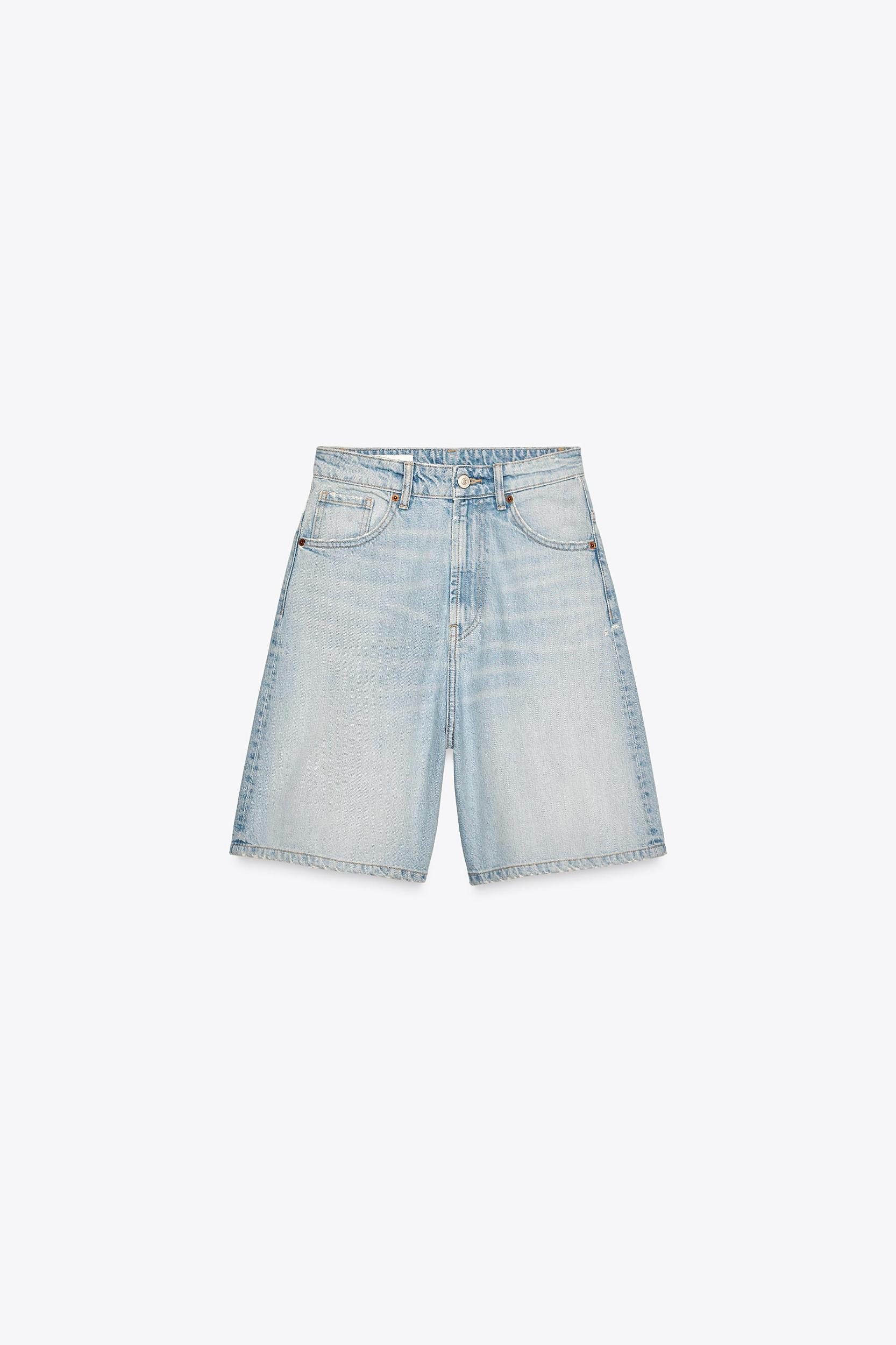 TRF A-LINE MID-RISE DENIM SHORTS Product Image