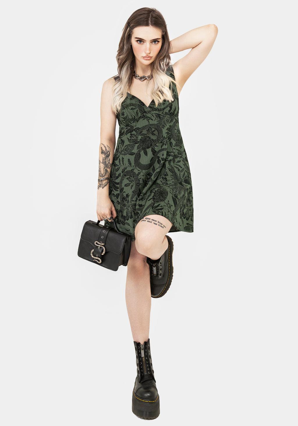 Bashe Cotton Mini Sun Dress - Green Product Image