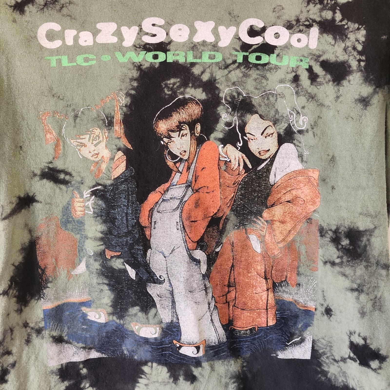 TLC CrazySexyCool Tour Graphic Short Sleeve Tee Shirt Womens Small Green Tie Dye Product Image