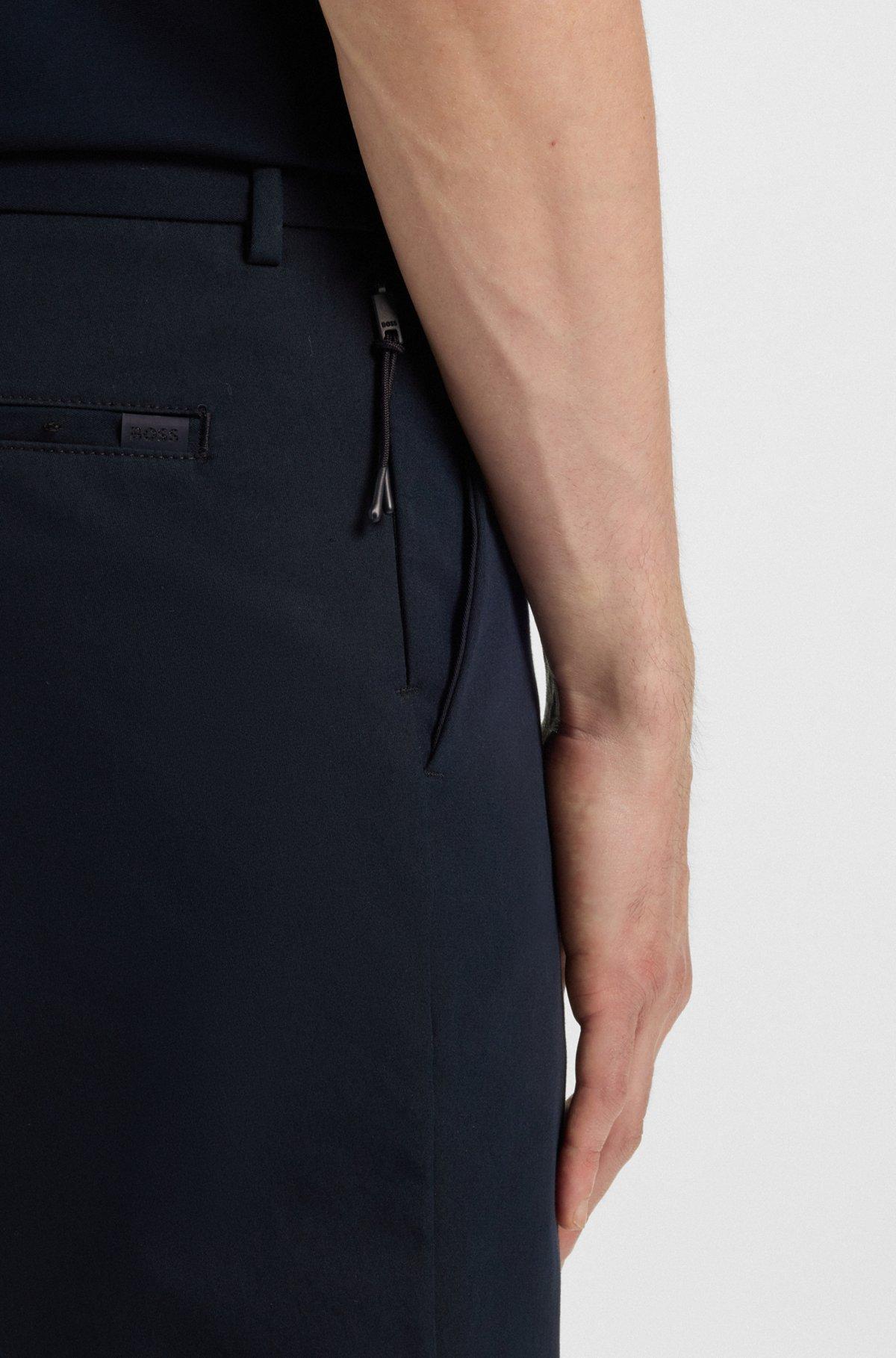 BOSS - Slim-fit pants in a stretch-cotton - Dark Blue Product Image