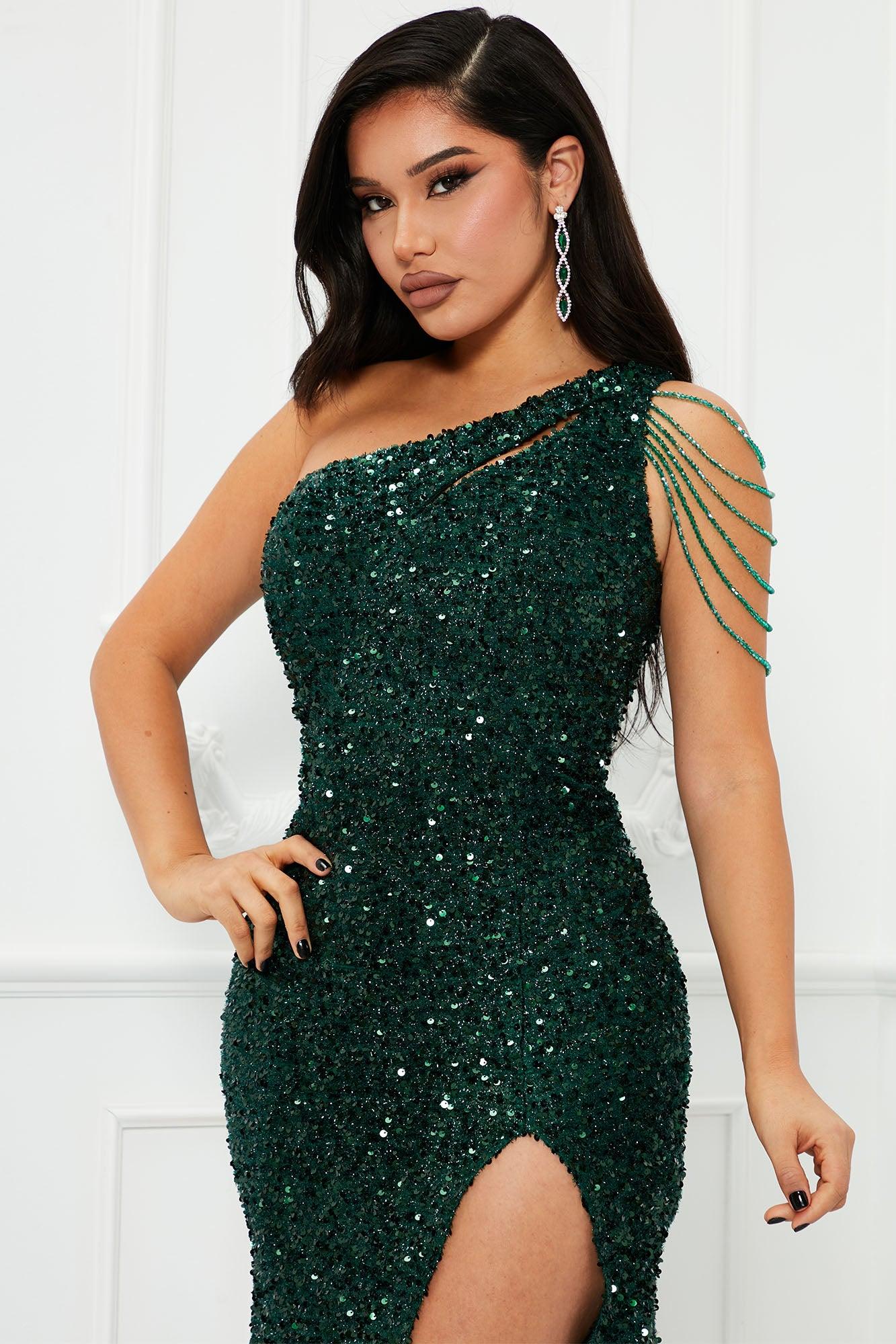 Alice Sequin Gown - Emerald Product Image