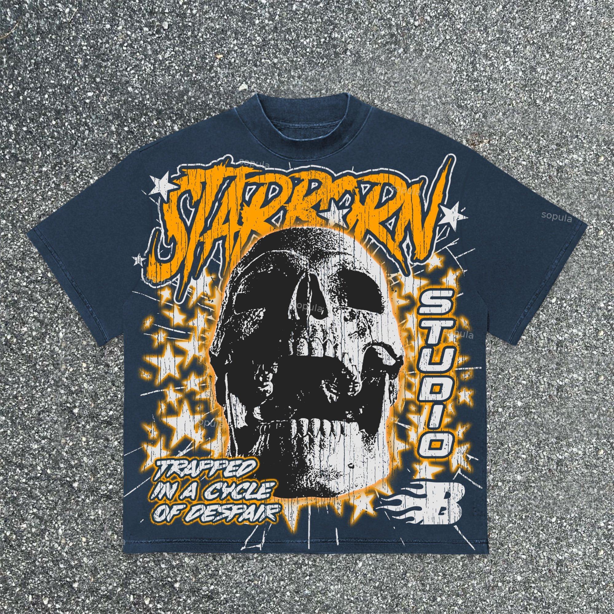 Sopula The Birth of The Star Skull Star Vintage Graphic Cotton T-Shirt Product Image