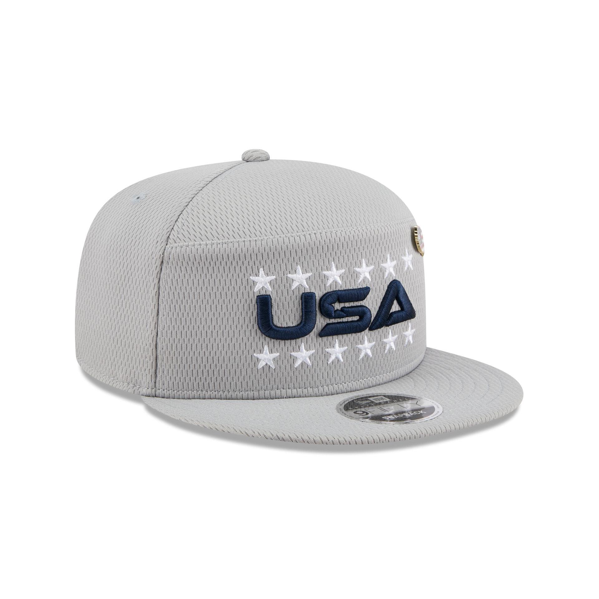 2025 Ryder Cup Team USA Gray Split Panel 9FIFTY Snapback Hat Male Product Image