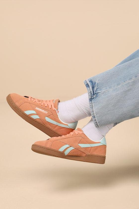Club C Ground UK Sunkissed Orange Suede Leather Sneakers Product Image