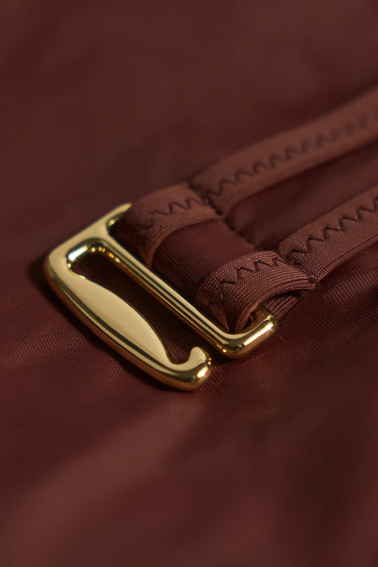 Metallic Layered Swimsuit in Brown Product Image