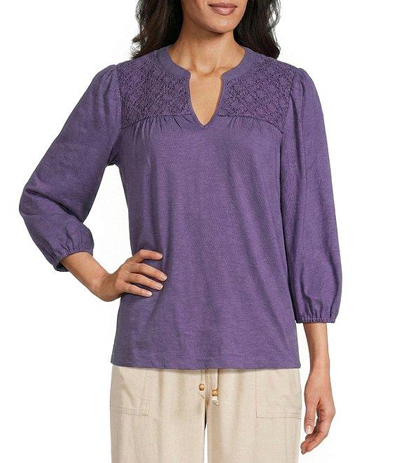 Westbound V-Neck 3/4 Sleeve Top Product Image