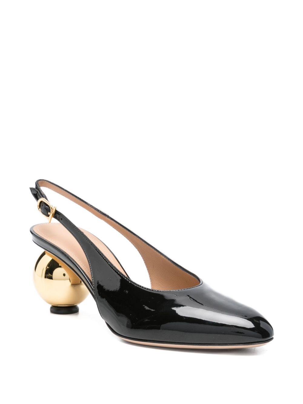 65mm leather heeled pumps Product Image