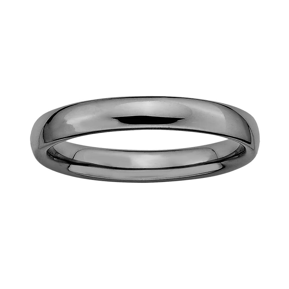 Stacks & Stones Ruthenium-Plated Sterling Silver Stack Ring, Women's, Size: 5, Black Product Image