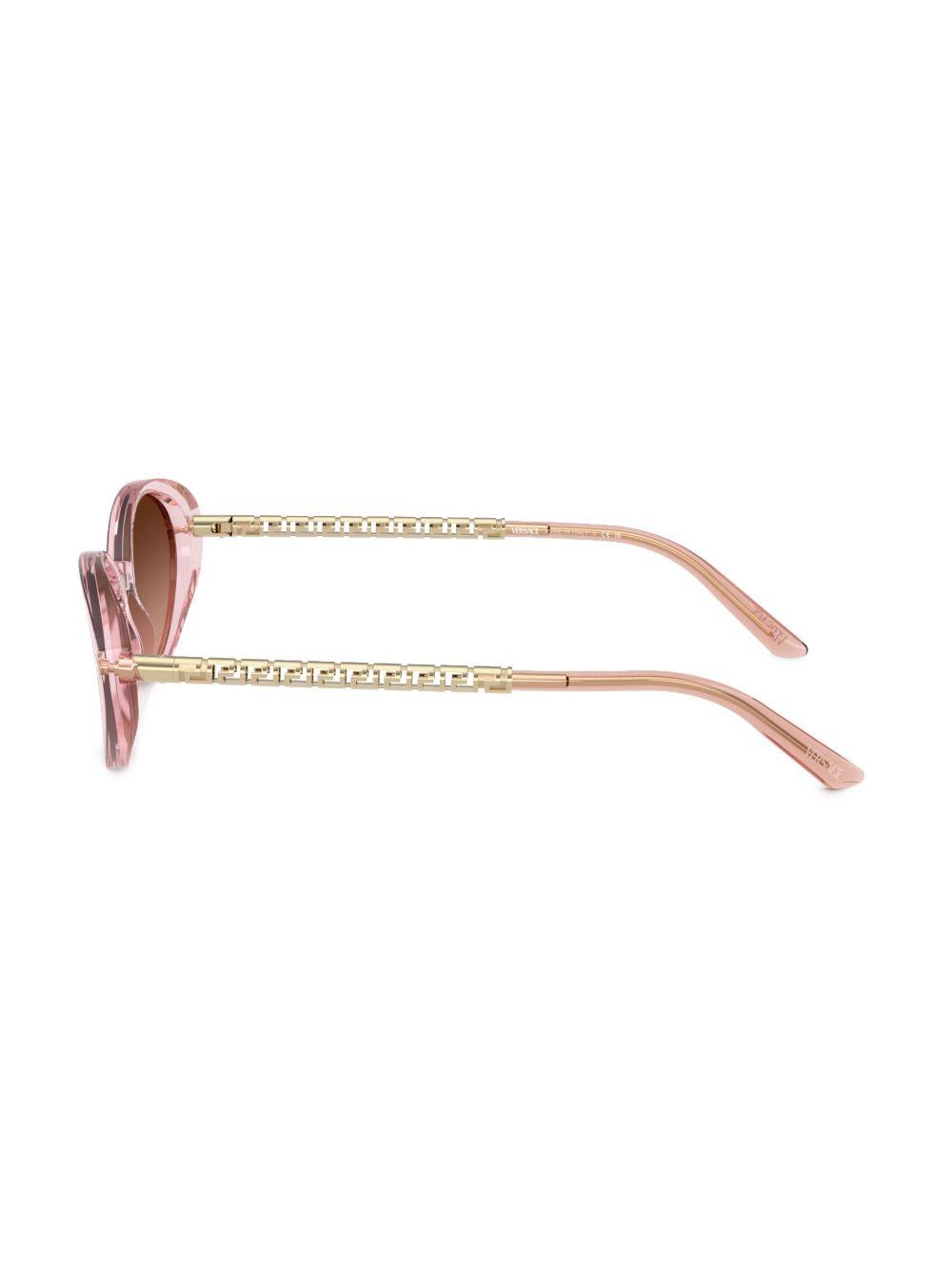 VERSACE Womens Pink Ve4469 Oval-frame Acetate And Metal Sunglasses In Brown Product Image
