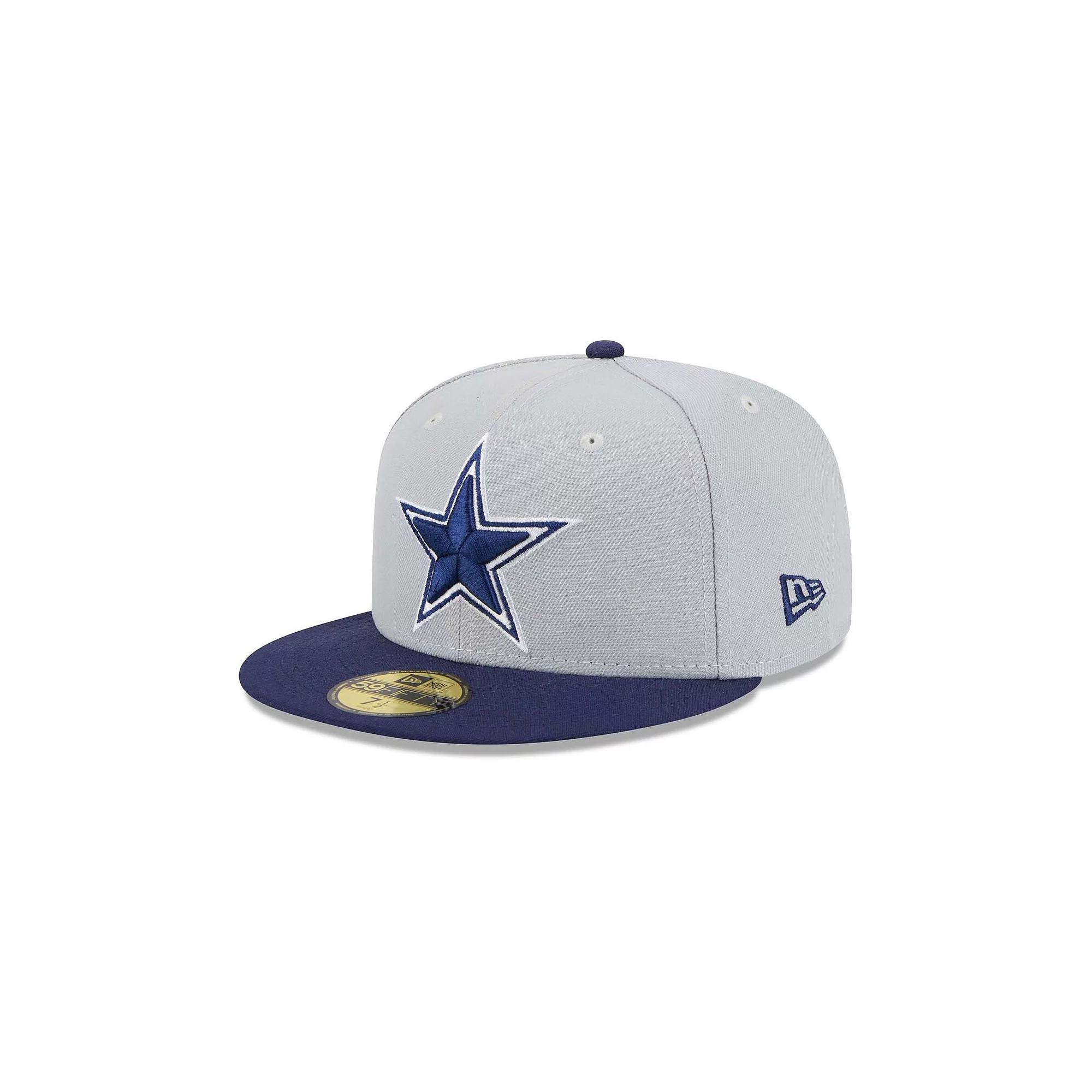 Men's New Era Gray/Navy Dallas Cowboys Color Pack Two-Tone 59FIFTY Fitted Hat, Size: 7 1/4, Grey Product Image