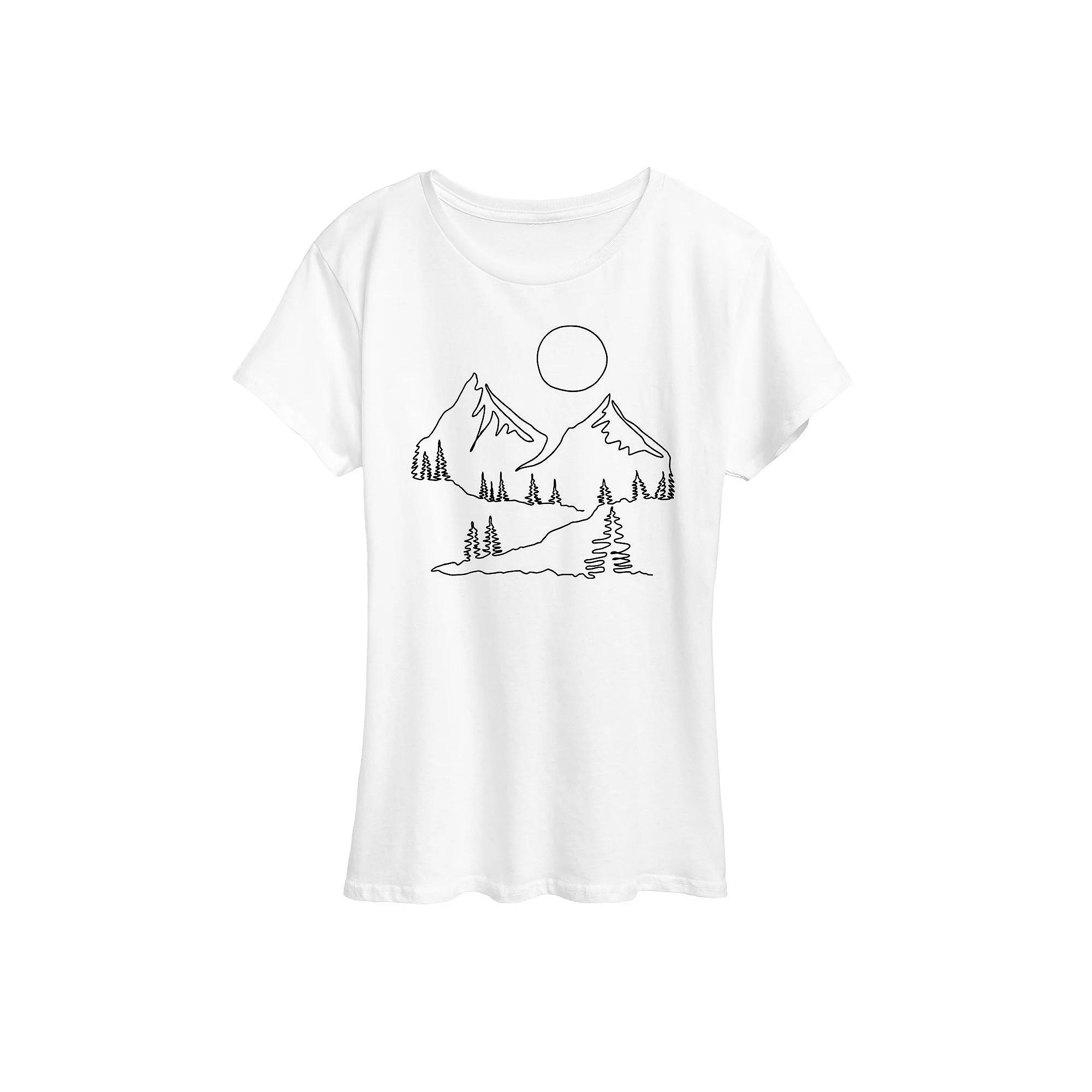 Women's Mountain Line Drawing Graphic Tee,  Product Image