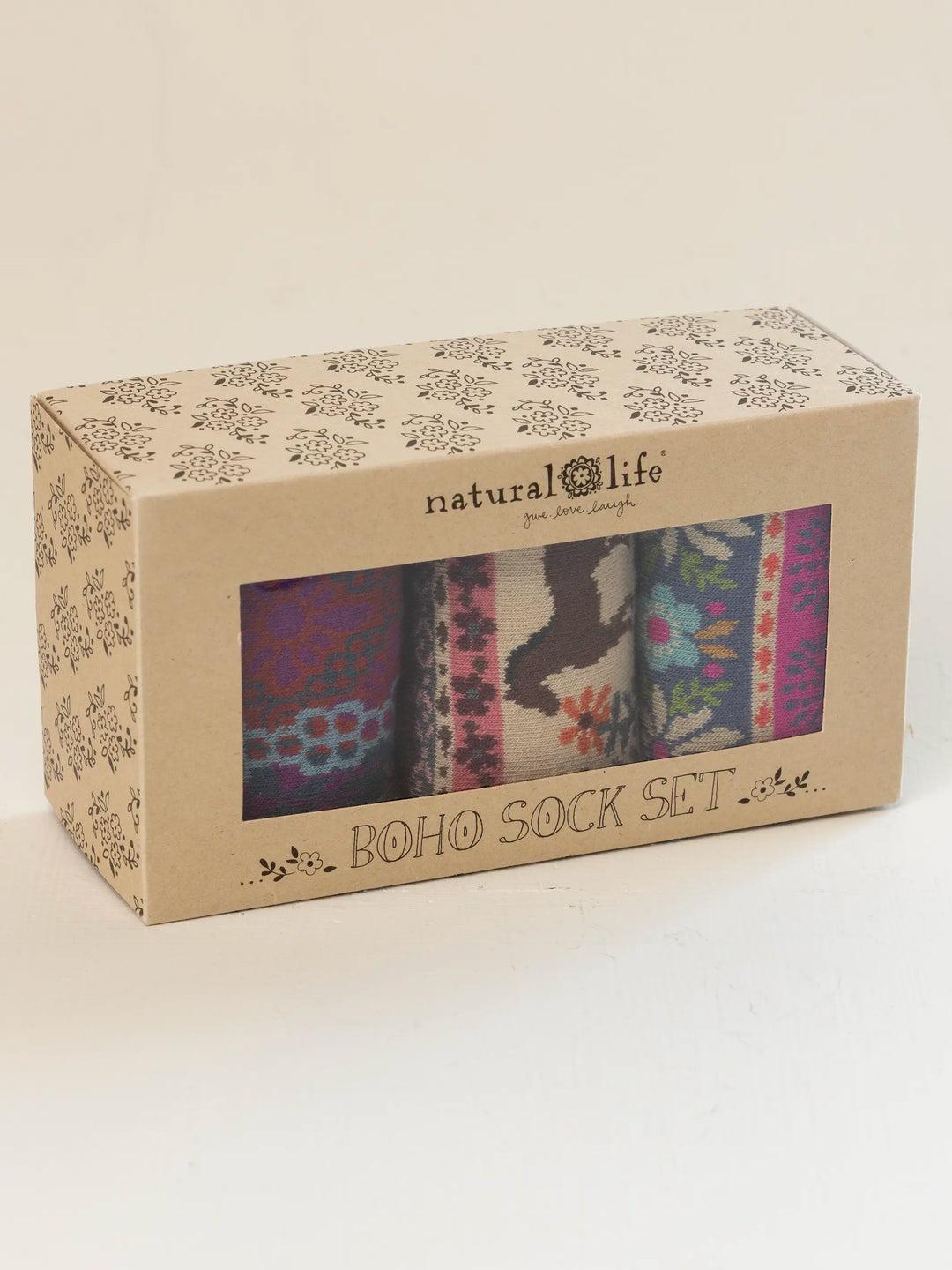 Boxed Boho Sock Set, Set of 3 Product Image