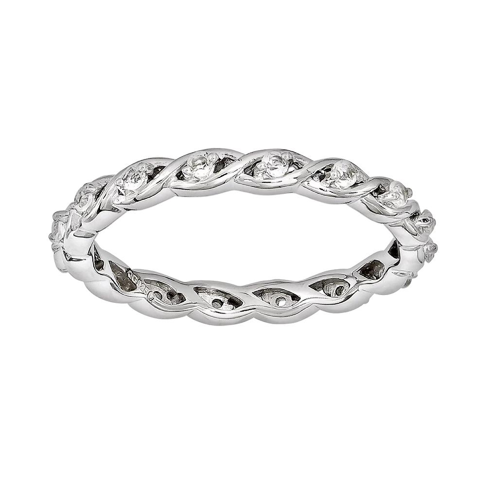 Stacks & Stones Sterling Silver White Topaz Stack Ring, Women's, Size: 5 Product Image