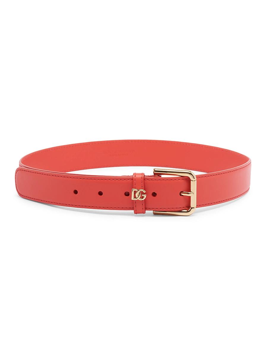 Womens Leather Logo Belt Product Image