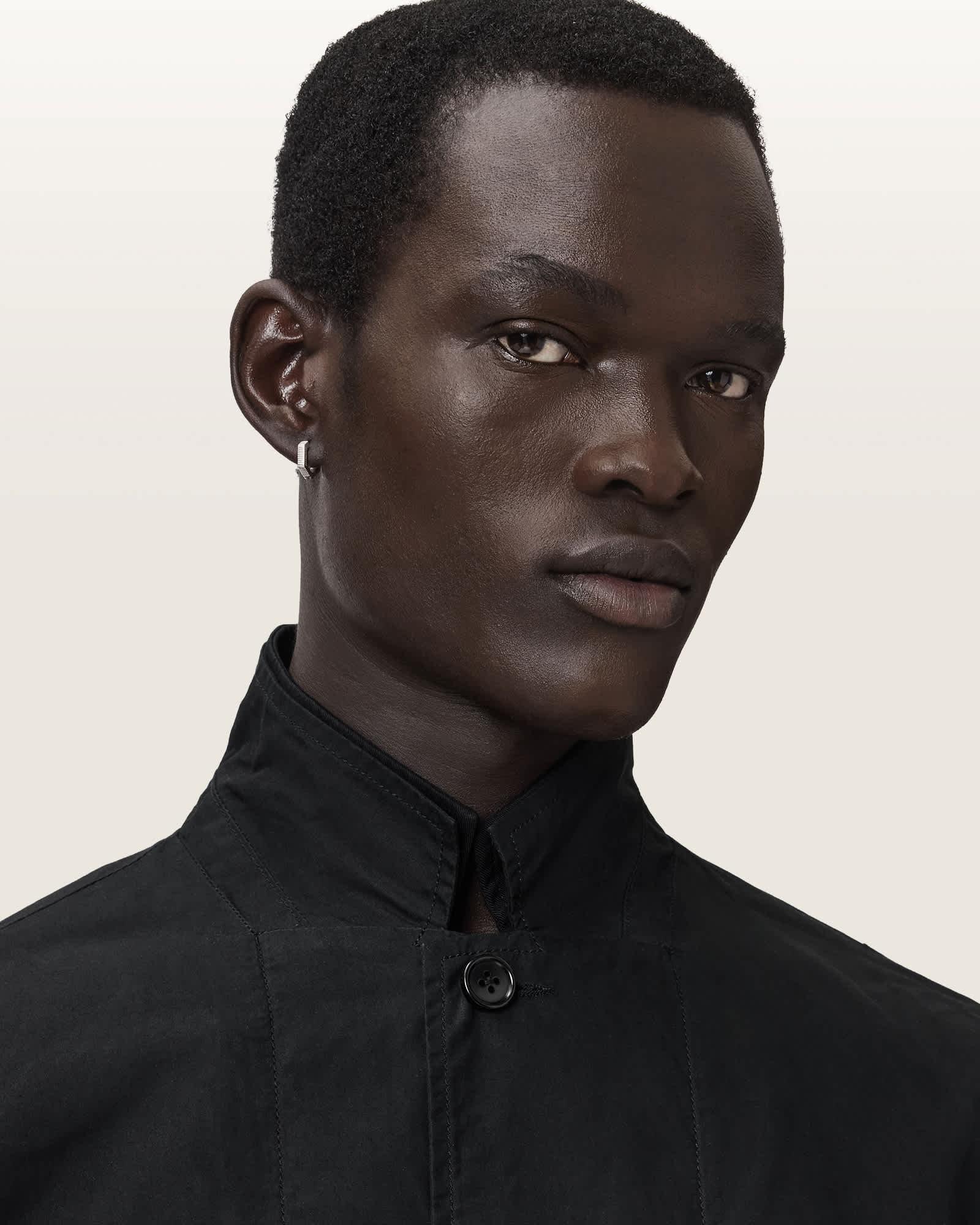Leat Slim Fit Double Breasted Blazer Black | ALLSAINTS US Product Image