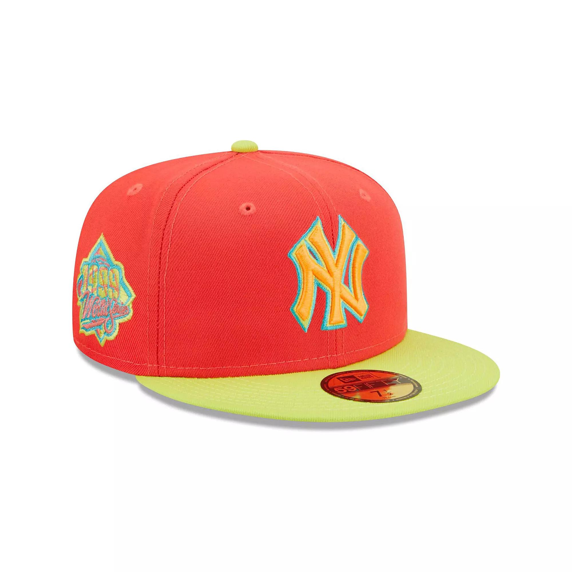 Men's New Era Red/Neon Green New York Yankees Lava Highlighter Combo 59FIFTY Fitted Hat,  Product Image