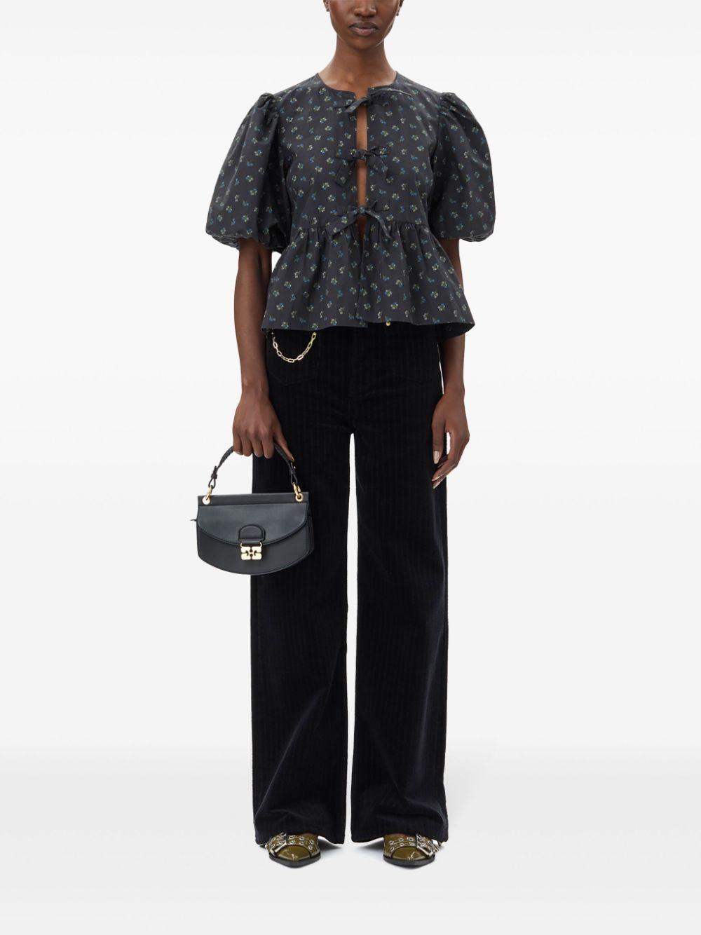 GANNI Womens Black Apo-g Mini Leather-blend Top-handle Bag Product Image