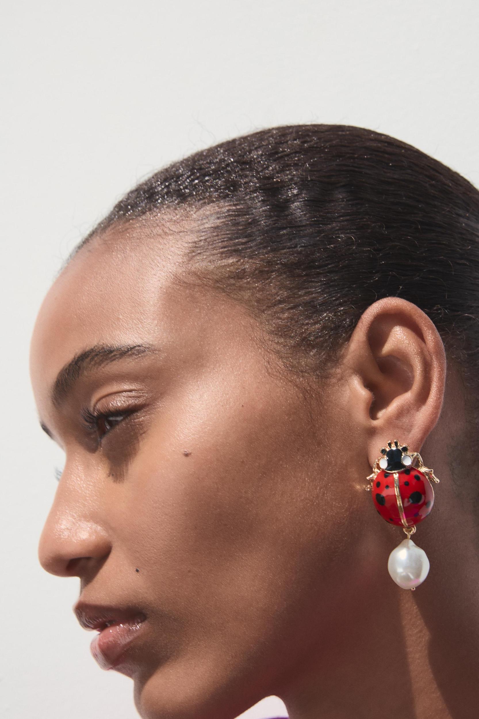 LADYBUG PEARL EARRINGS Product Image