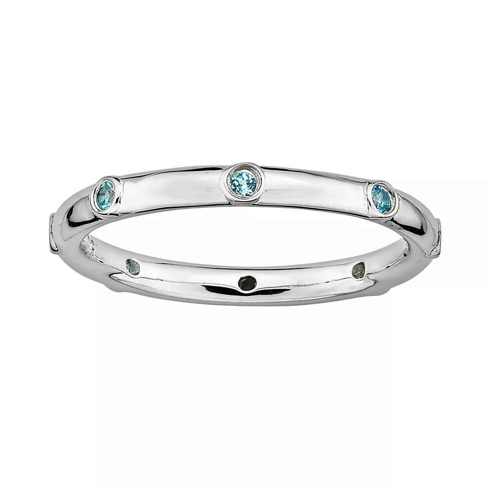 Stacks & Stones Sterling Silver Blue Topaz Stack Ring, Women's, Size: 8 Product Image