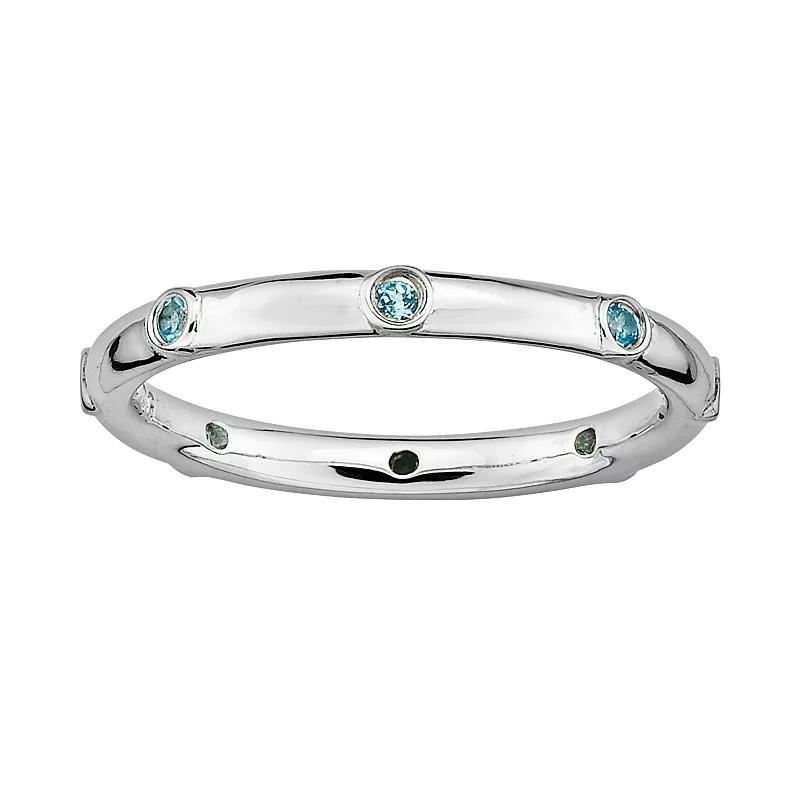 Stacks & Stones Sterling Silver Blue Topaz Stack Ring, Women's, Size: 8 Product Image