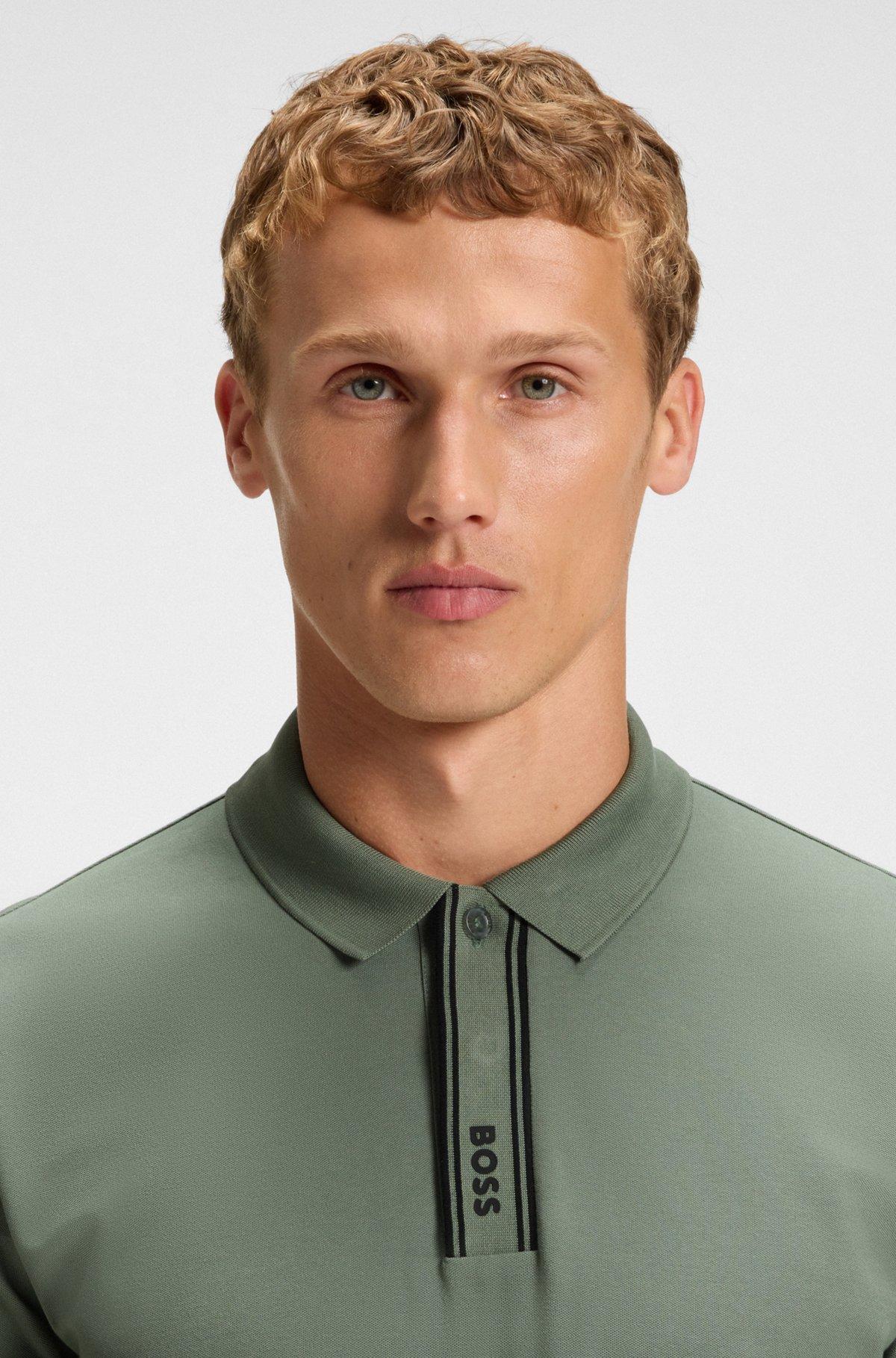 Paddy polo shirt with striped placket and logo Product Image