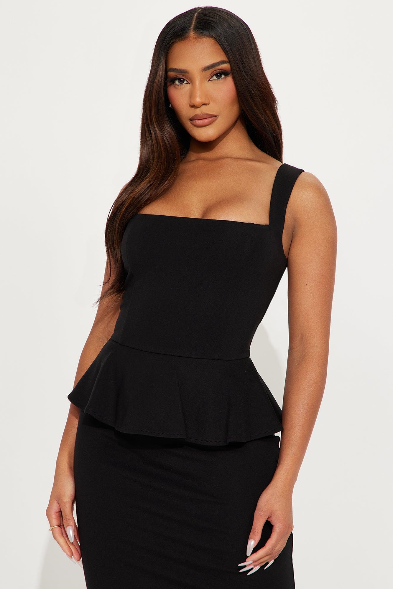 The Jenny Ponte Midi Dress - Black Product Image