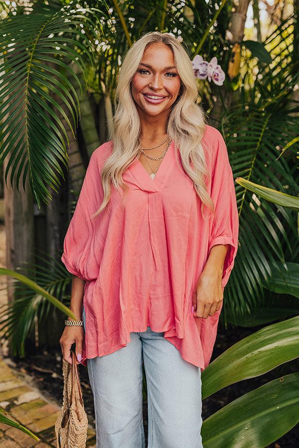 Sun-Kissed Sands Shift Top In Coral Product Image
