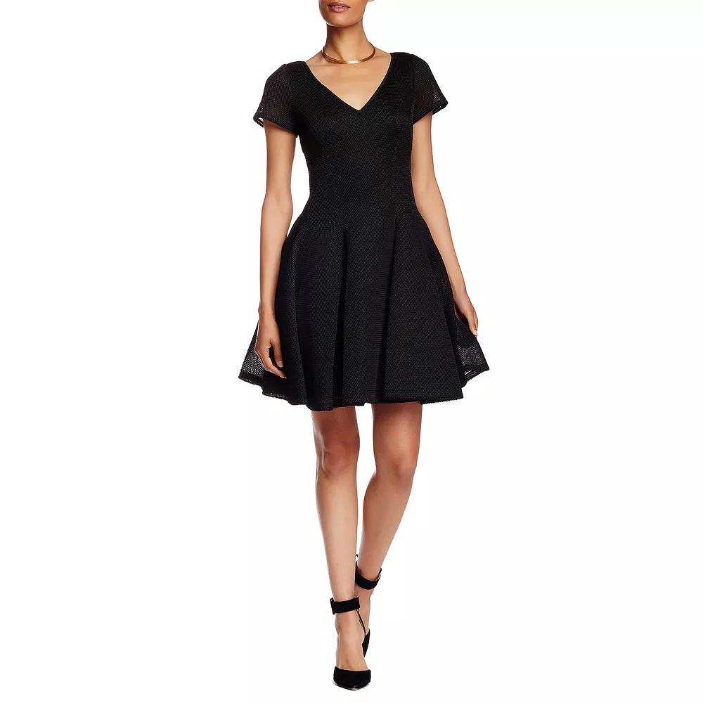Women's Focus By Shani Honeycomb Cutout Fit & Flare Dress,  Product Image