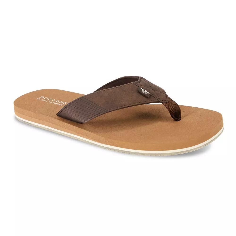 Dockers® Men's Etch Designed Flip Flop Sandals, Size: 8, Brown Product Image