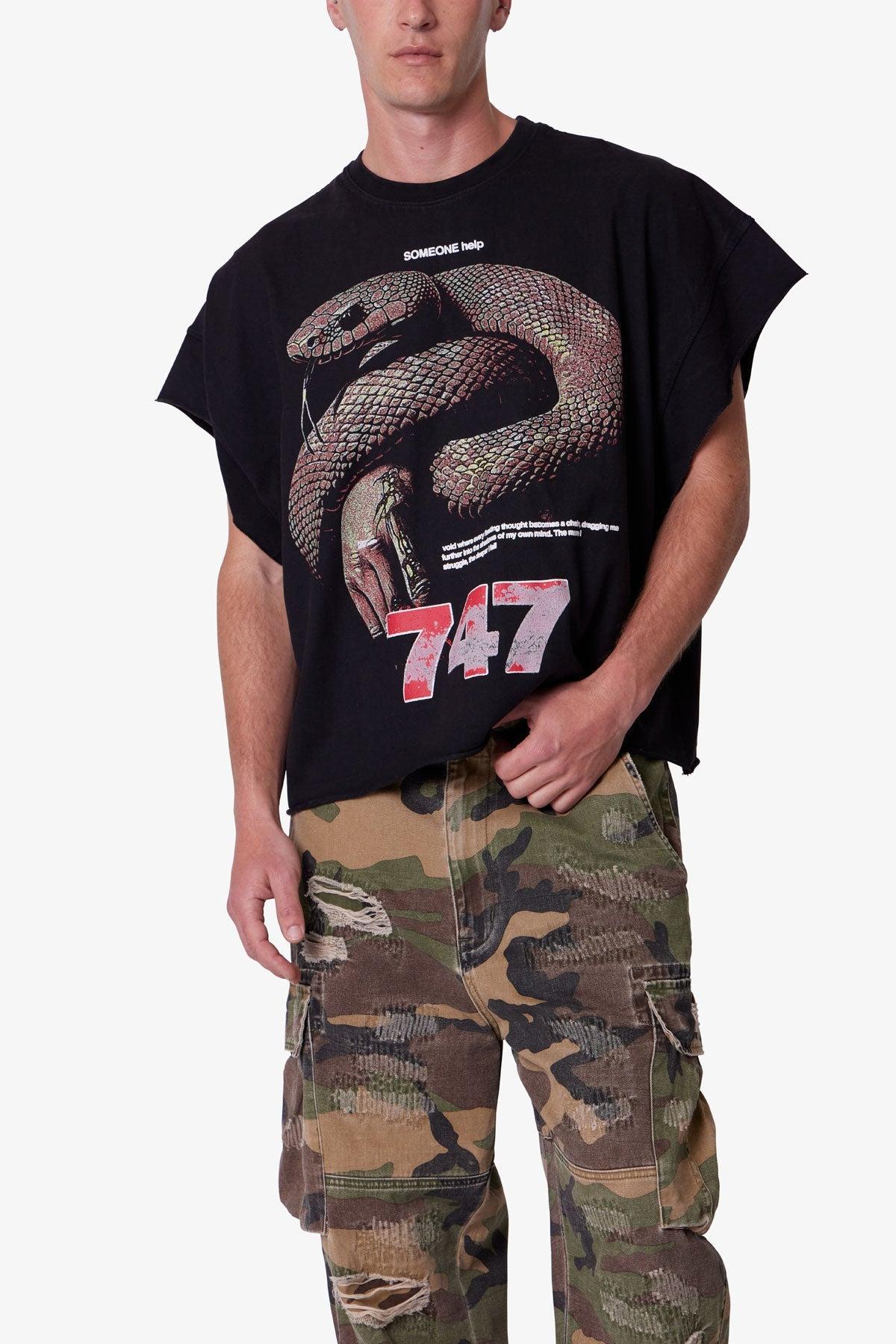 Snake Cutoff Tee - Vintage Black Product Image