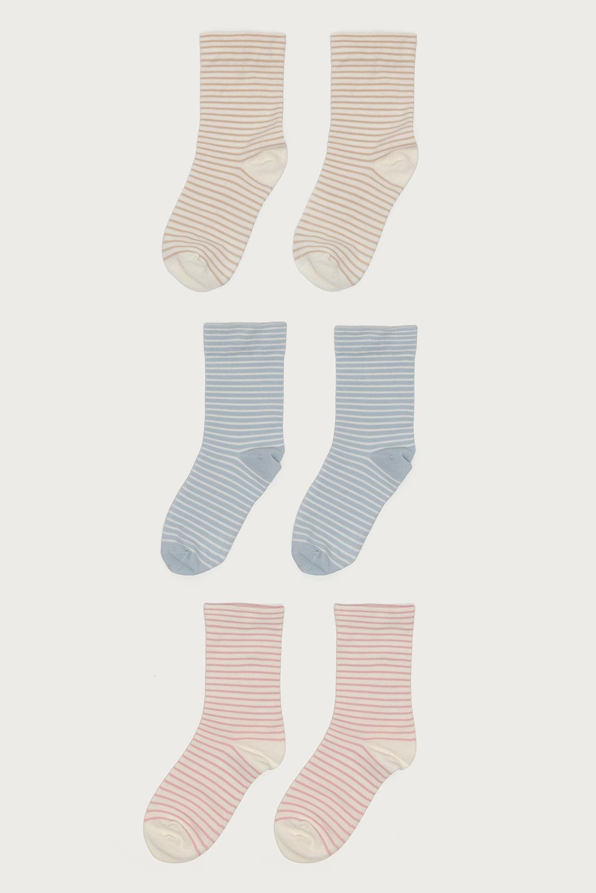 Pack Of 3 Striped Socks Product Image