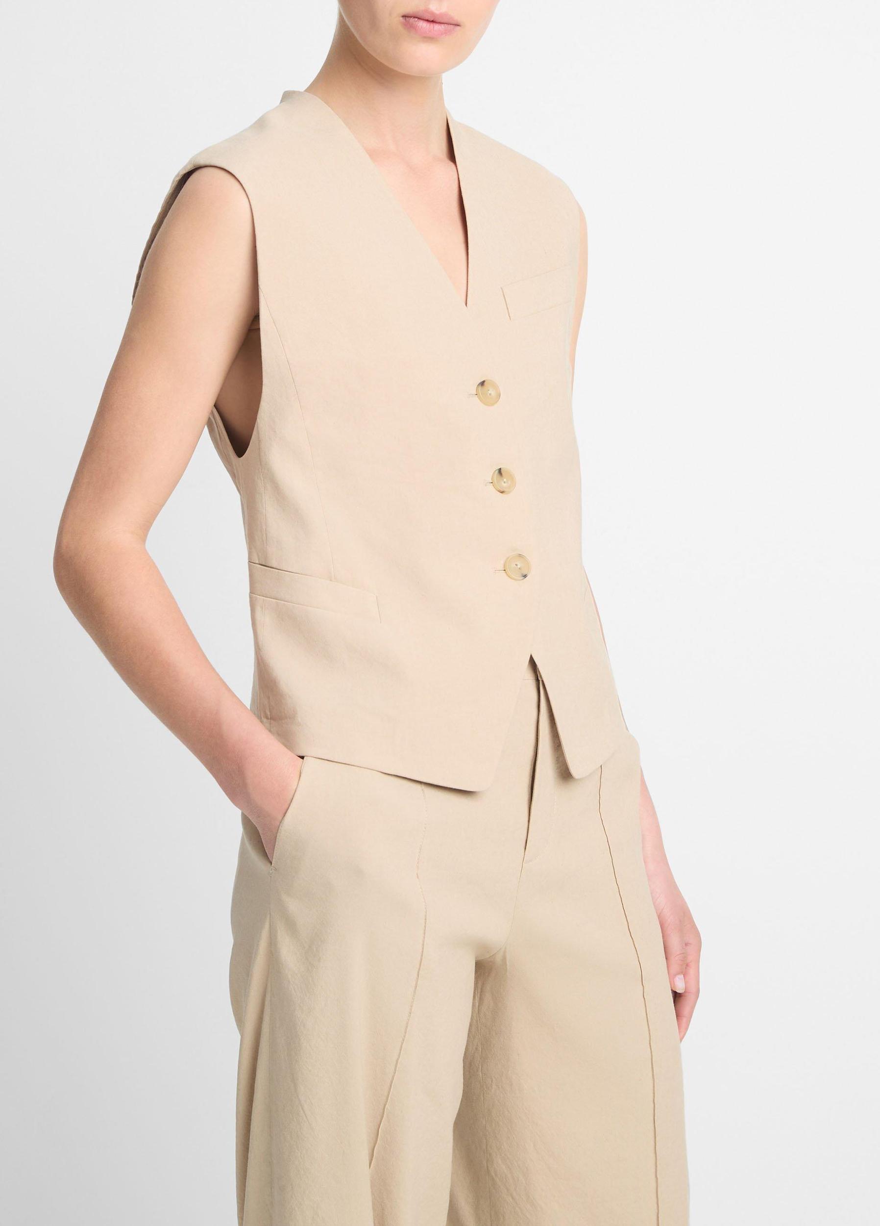 Linen-Blend Vest Product Image