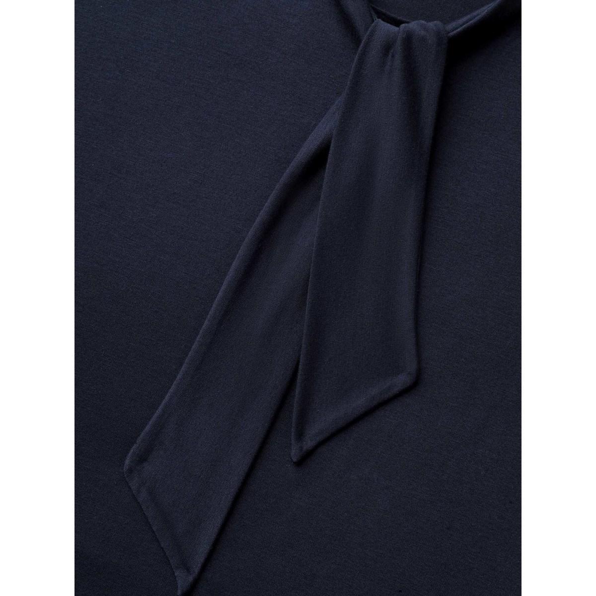 Plus Size Knotted Neckline Fitted Sleeveless Blouse Women Indigo Office Non Ribbon-tied collar Office Tank Tops Camis BloomChic 26/4X Product Image