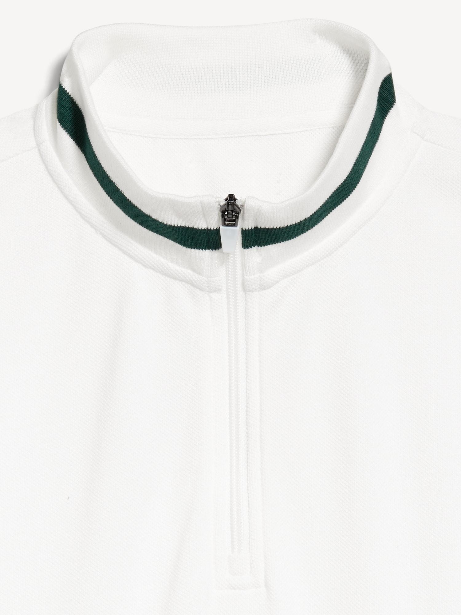 Mock-Neck Pique Quarter Zip Product Image