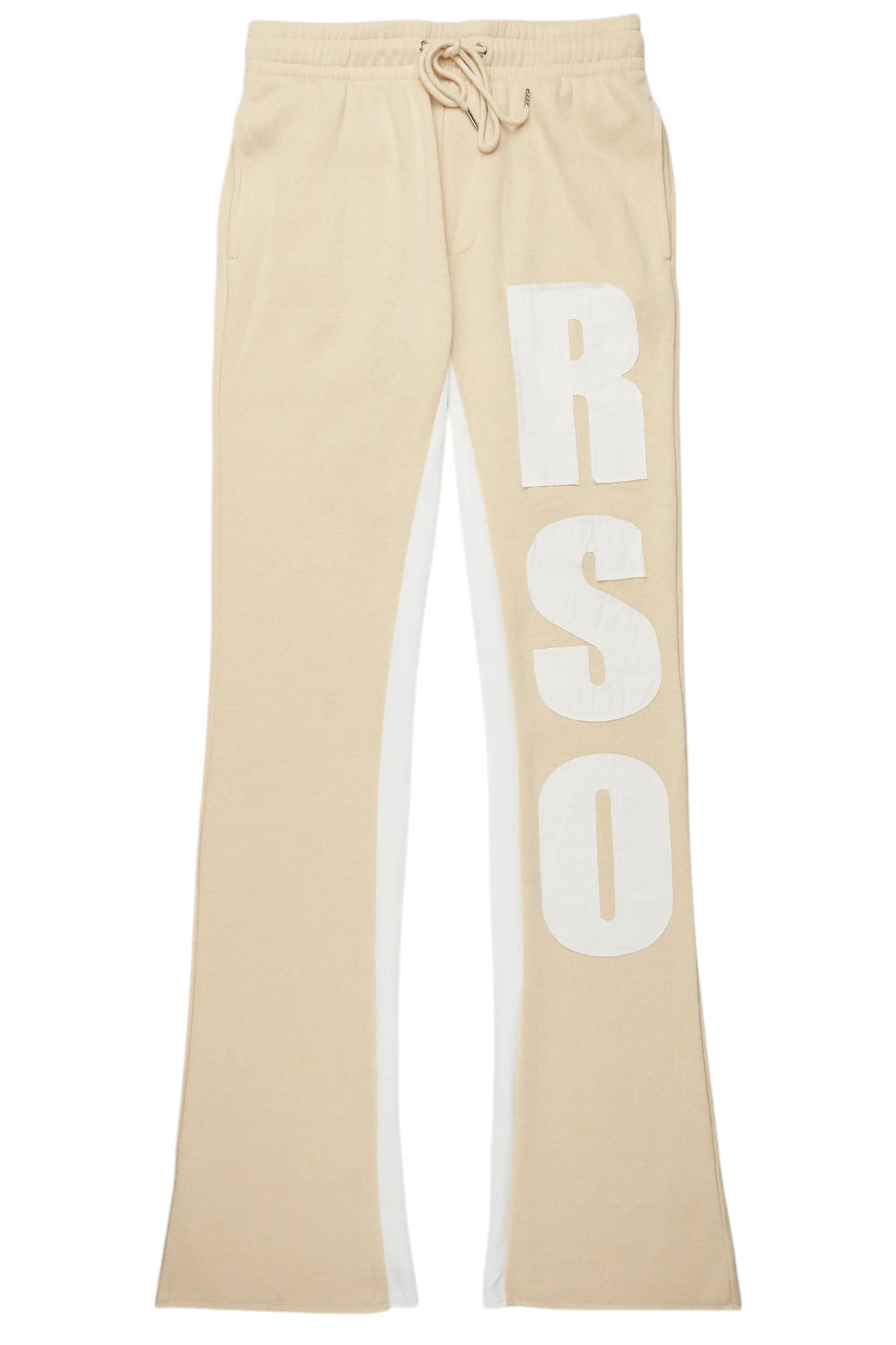 Uko Beige Stacked Baggy Track Pant Male Product Image
