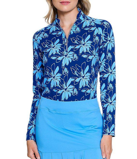 Sport Haley Night Fall Floral Print Tempo Mock Neck Long Sleeve Pullover Product Image