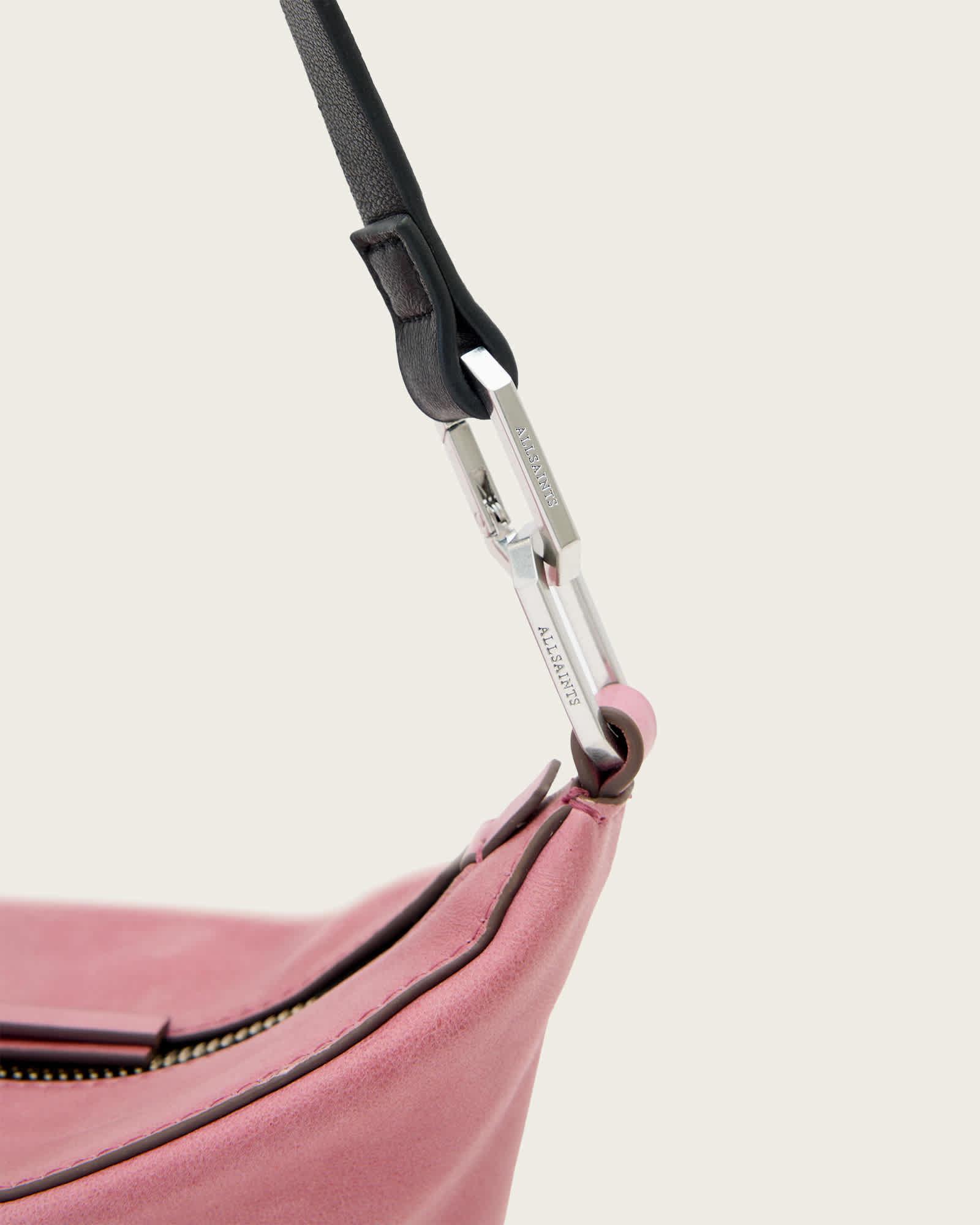 Luna Leather Shoulder Bag RASPBERRY PINK | ALLSAINTS US Product Image