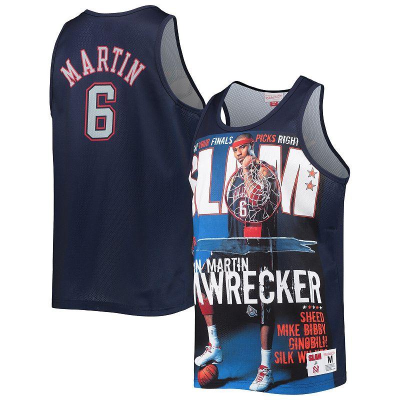 Men's Mitchell & Ness Kenyon Martin Navy New Jersey Nets Slam Player Tank Top, Size: XS, Nba Blue Product Image