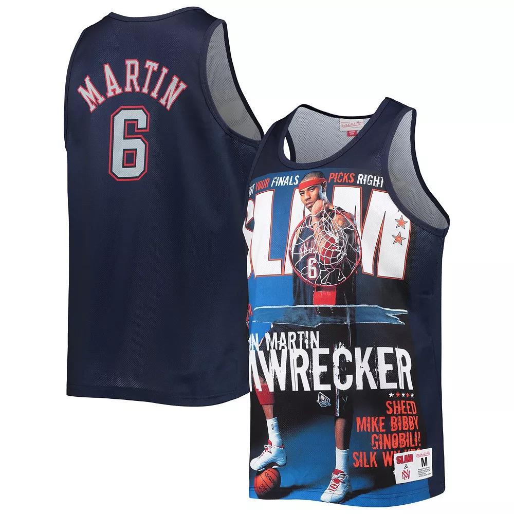 Men's Mitchell & Ness Kenyon Martin Navy New Jersey Nets Slam Player Tank Top, Size: XS, Nba Blue Product Image